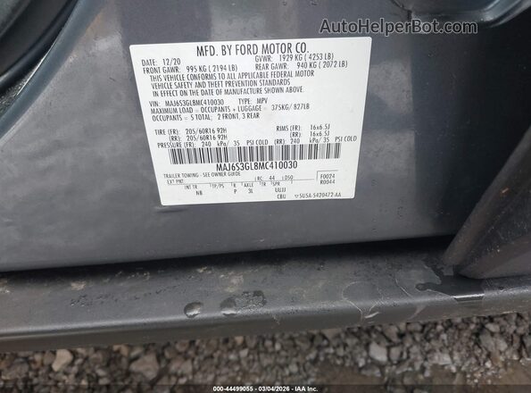 MAJ6S3GL8MC410030 2021 FORD ECOSPORT Blue ძრავის განყოფილების ხედი