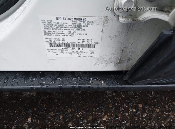MAJ6S3KL2LC315615 2020 FORD ECOSPORT Белый Вид подкапотного пространства