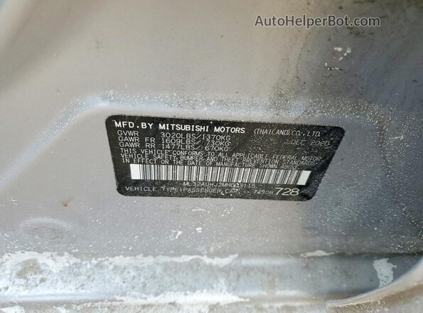 ML32AUHJ2MH003115 2021 MITSUBISHI MIRAGE Серебряный Вид подкапотного пространства