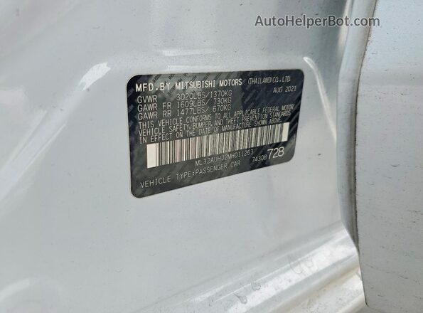 ML32AUHJ2MH011263 2021 MITSUBISHI MIRAGE Белый Вид подкапотного пространства