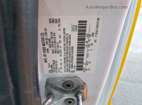 NM0LS7E2XK1430588 2019 FORD TRANSIT Yellow 