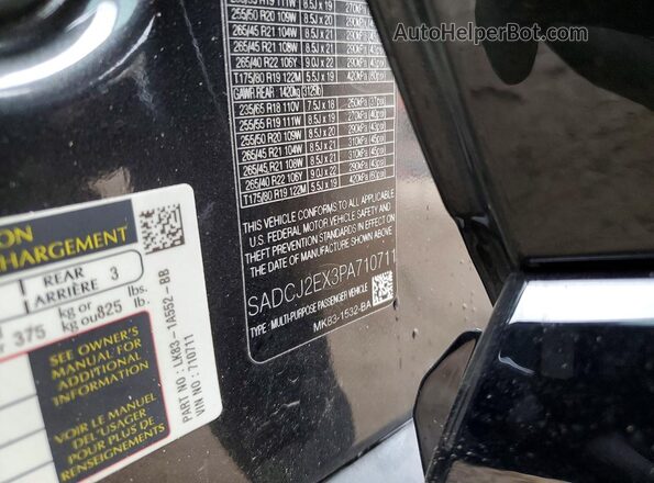 SADCJ2EX3PA710711 2023 JAGUAR F-PACE Charcoal VIN კოდის სტიკერის ხედი