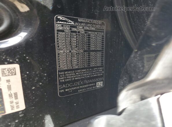 SADCJ2EX7MA668085 2021 JAGUAR F-PACE Black Widok komory silnika