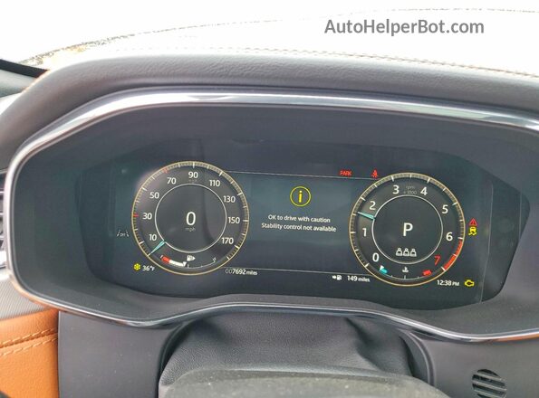 SADCT2EX2SA749034 2025 JAGUAR F-PACE Blue Вид щитка приладів