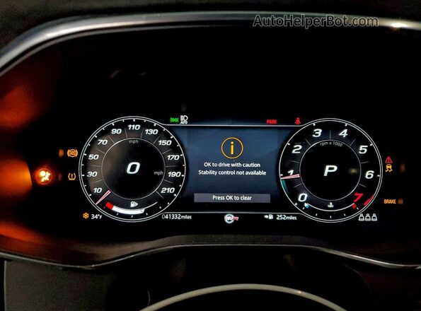 SADCZ2EE8MA672766 2021 JAGUAR F-PACE Black Widok zestawu wskaźników