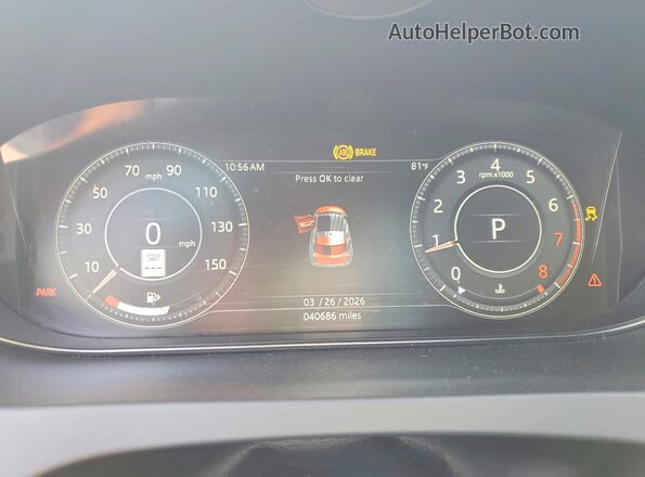SADF12FX8L1003190 2020 JAGUAR E-PACE Gray Vista del cuadro de instrumentos
