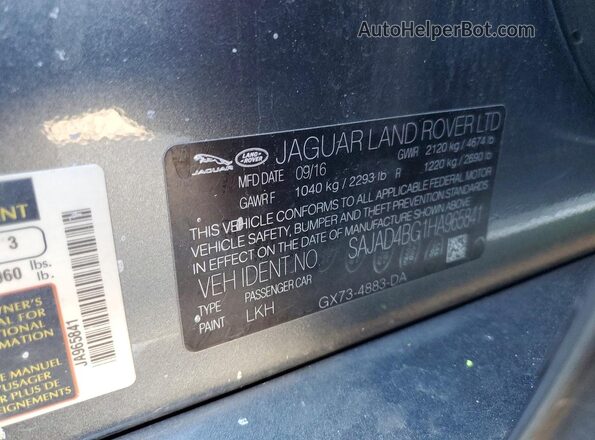 SAJAD4BG1HA965841 2017 JAGUAR XF Gray Engine compartment view