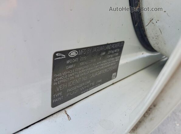 SAJAS4FX3KCP52465 2019 JAGUAR XF White 