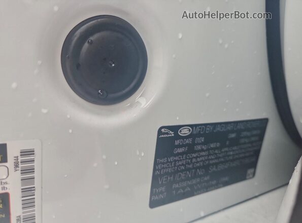 SAJB64FX4RCY96044 2024 JAGUAR XF White Вид наклейки з VIN-кодом