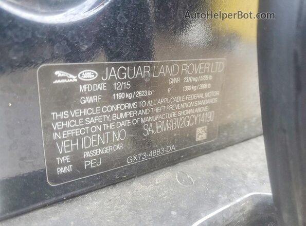 SAJBM4BV2GCY14190 2016 JAGUAR XF Синий Вид подкапотного пространства