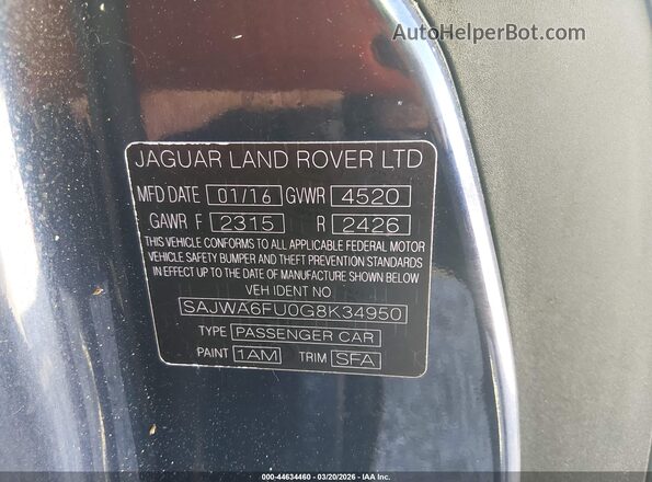 SAJWA6FU0G8K34950 2016 JAGUAR F-TYPE Blue ძრავის განყოფილების ხედი