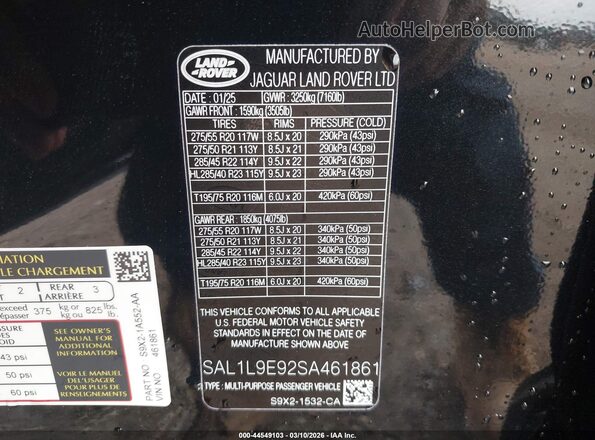 SAL1L9E92SA461861 2025 LAND ROVER RANGE ROVER SPORT Black ძრავის განყოფილების ხედი