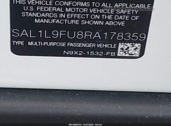SAL1L9FU8RA178359 2024 LAND ROVER RANGE ROVER SPORT White Widok komory silnika