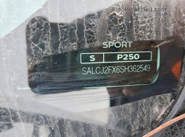 SALCJ2FX6SH362549 2025 LAND ROVER DISCOVERY White Widok naklejki z numerem VIN