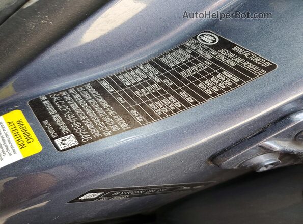 SALCJ2FX9MH898446 2021 LAND ROVER DISCOVERY Blue VIN կոդի պիտակի տեսք