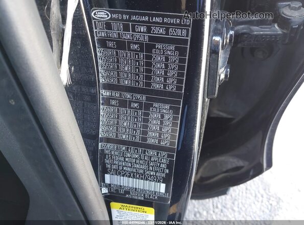 SALCP2FX1KH794979 2019 LAND ROVER DISCOVERY SPORT Черный Вид подкапотного пространства