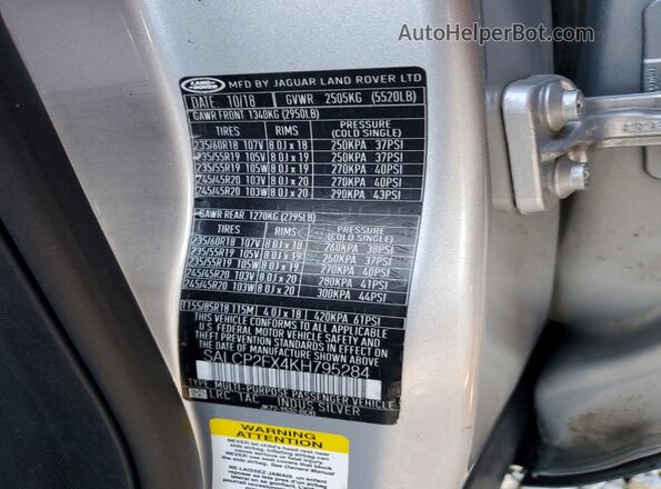 SALCP2FX4KH795284 2019 LAND ROVER DISCOVERY Gray 
