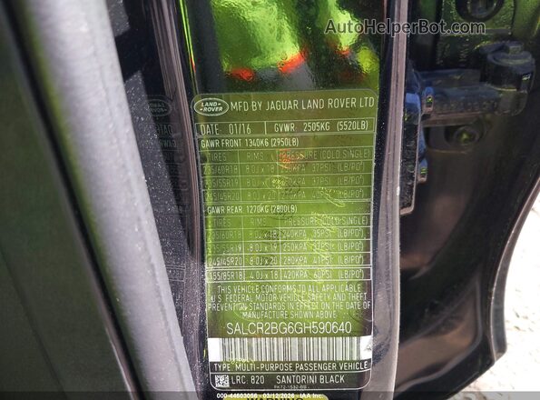 SALCR2BG6GH590640 2016 LAND ROVER DISCOVERY SPORT Black 
