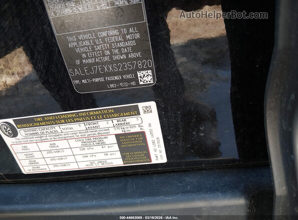 SALEJ7EXXS2357820 2025 LAND ROVER DEFENDER Black Widok komory silnika