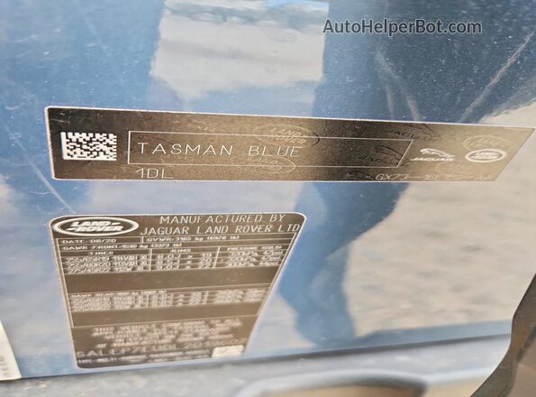 SALEP7EU0L2019607 2020 LAND ROVER DEFENDER Blue Vista de la etiqueta del VIN