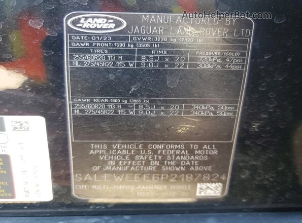 SALEWEEE6P2187824 2023 LAND ROVER DEFENDER Black Vista interior de 360 grados