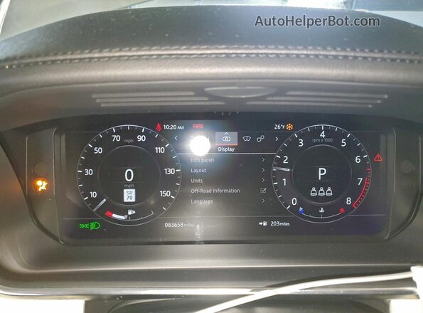 SALGS2RU6MA415150 2021 LAND ROVER RANGE White Սարքավորումների վահանակի տեսք