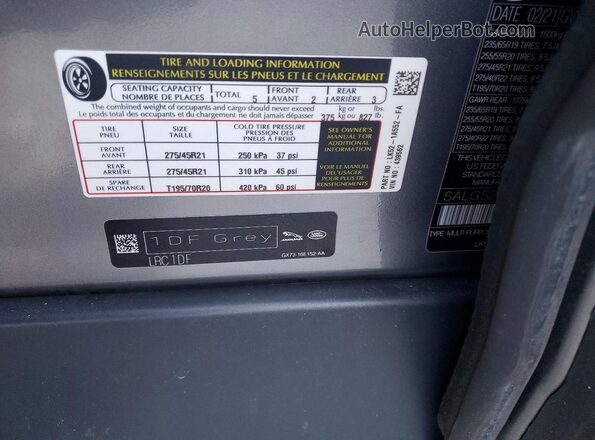 SALGS2RU6MA439562 2021 LAND ROVER RANGE Gray 