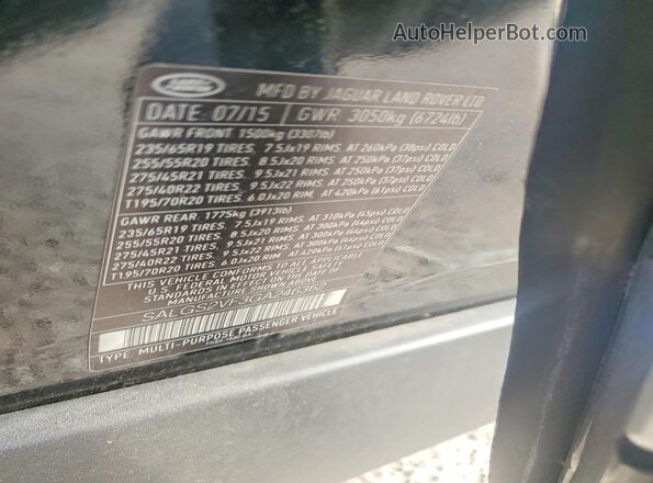 SALGS2VF3GA246362 2016 LAND ROVER RANGE Black VIN կոդի պիտակի տեսք