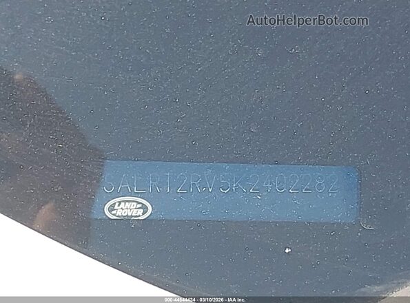 SALRT2RV5K2402282 2019 LAND ROVER DISCOVERY White Vista del compartimento del motor