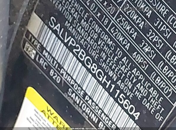 SALVP2BG8GH115604 2016 LAND ROVER RANGE ROVER EVOQUE Черный Вид подкапотного пространства