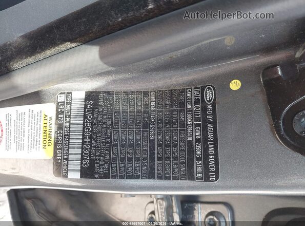 SALVP2BG9HH230763 2017 LAND ROVER RANGE ROVER EVOQUE Gray Engine compartment view