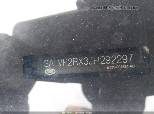 SALVP2RX3JH292297 2018 LAND ROVER RANGE ROVER EVOQUE Белый Вид подкапотного пространства