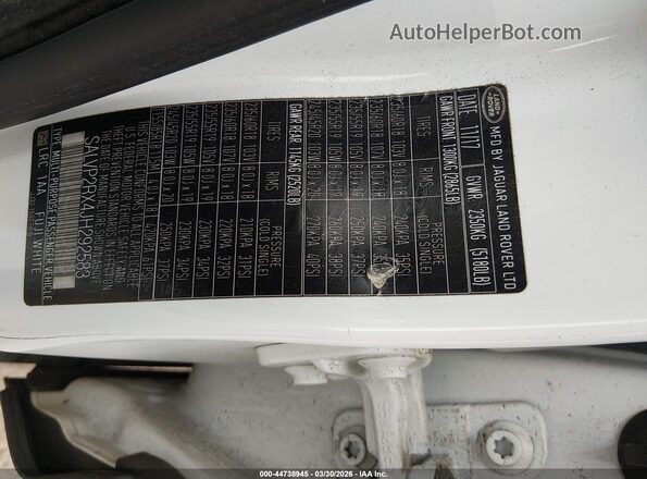 SALVP2RX4JH292583 2018 LAND ROVER RANGE ROVER EVOQUE White Widok komory silnika