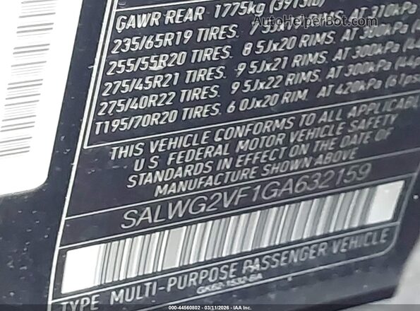 SALWG2VF1GA632159 2016 LAND ROVER RANGE ROVER SPORT Black Vista del compartimento del motor