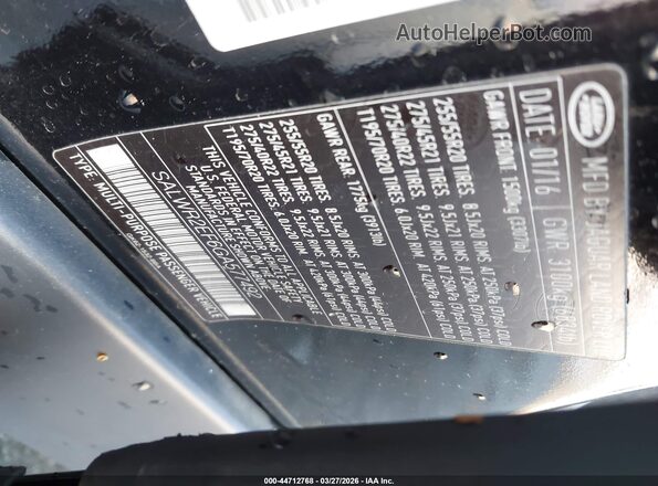 SALWR2EF6GA577492 2016 LAND ROVER RANGE ROVER SPORT Black Շարժիչի բաժամունքի տեսք