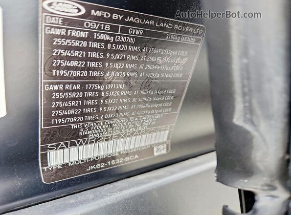 SALWR2REXKA825284 2019 LAND ROVER RANGE Black 