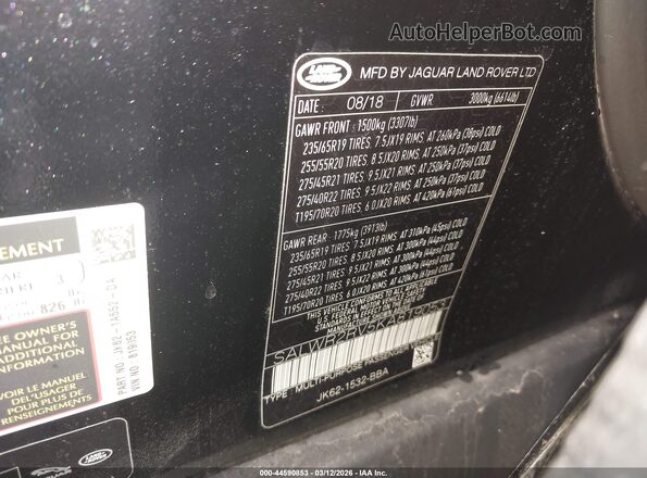 SALWR2RV5KA819053 2019 LAND ROVER RANGE ROVER SPORT Black Engine compartment view