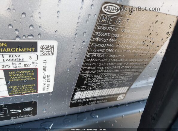 SALWR2SE8LA876777 2020 LAND ROVER RANGE ROVER SPORT Gray Vista del compartimento del motor