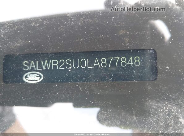 SALWR2SU0LA877848 2020 LAND ROVER RANGE ROVER SPORT Черный 