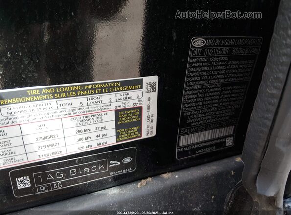 SALWR2SU3MA780774 2021 LAND ROVER RANGE ROVER SPORT Black ძრავის განყოფილების ხედი