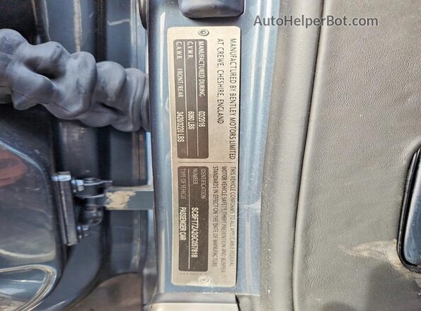 SCBFT7ZA2GC057818 2016 BENTLEY OTHER Gray Widok naklejki z numerem VIN