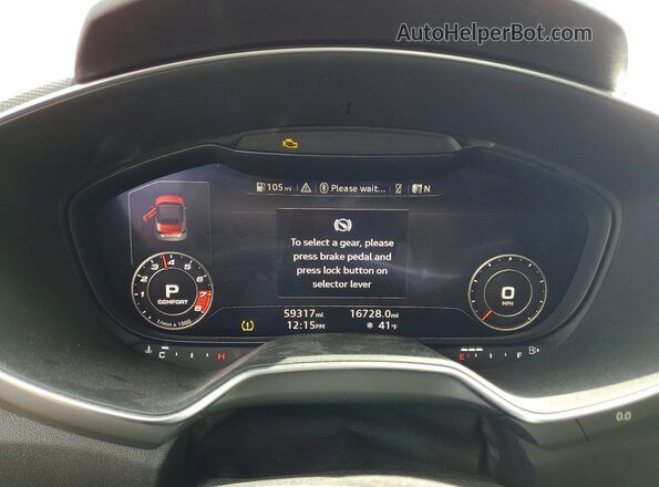 TRUT5CFV0J1006840 2018 AUDI TT Red Instrument cluster view