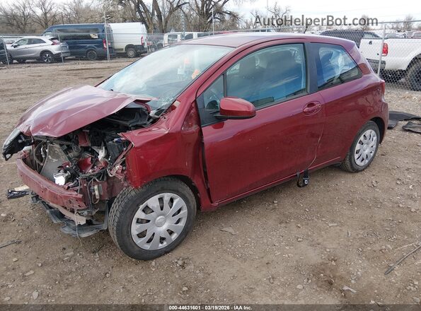 VNKJTUD33HA082696 2017 TOYOTA YARIS Red Առջևի ձախ երեք քառորդ տեսարան