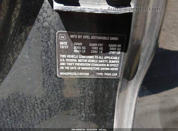 W04GP6SX9J1091640 2018 BUICK REGAL Black Widok komory silnika