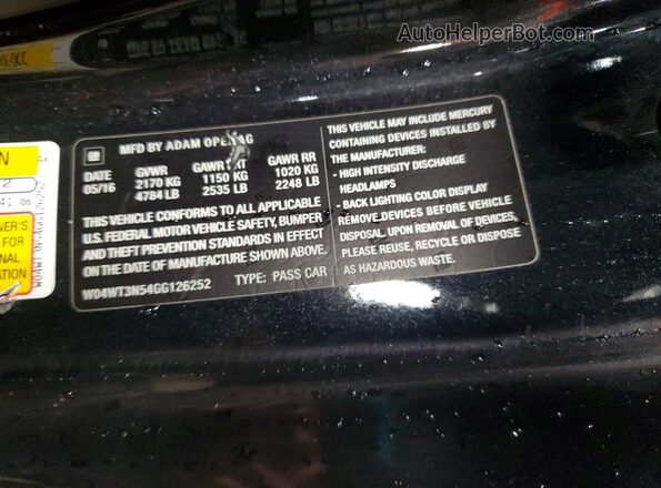 W04WT3N54GG126252 2016 BUICK CASCADA Black VIN კოდის სტიკერის ხედი