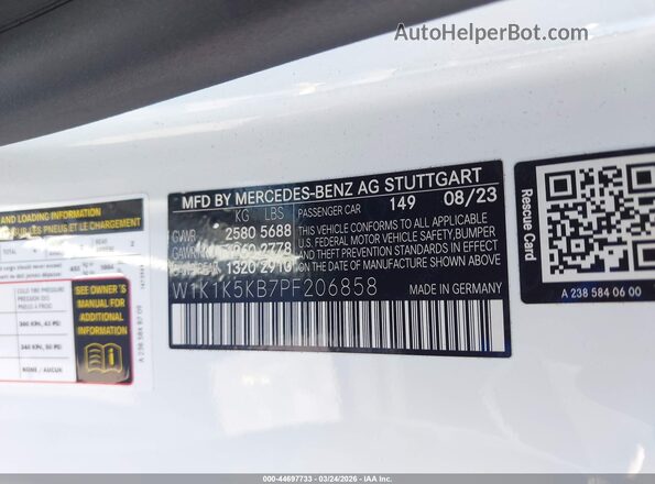 W1K1K5KB7PF206858 2023 MERCEDES-BENZ E-CLASS White Вид підкапотного простору