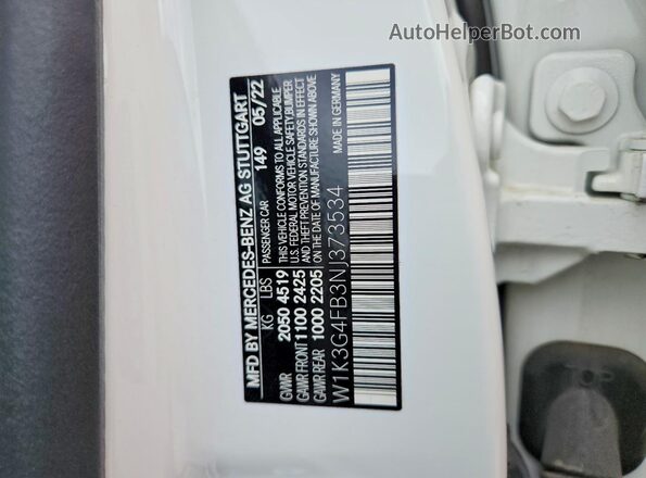 W1K3G4FB3NJ373534 2022 MERCEDES-BENZ A White Vista del compartimento del motor