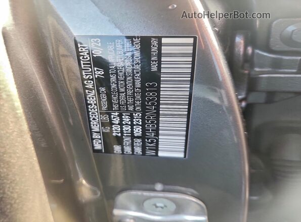W1K5J4HB5RN453813 2024 MERCEDES-BENZ CLA-CLASS Gray VIN կոդի պիտակի տեսք