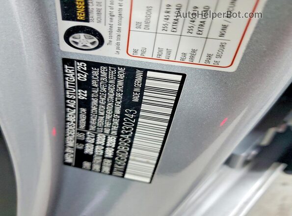 W1K6G6DB9SA330243 2025 MERCEDES-BENZ S Silver VIN կոդի պիտակի տեսք