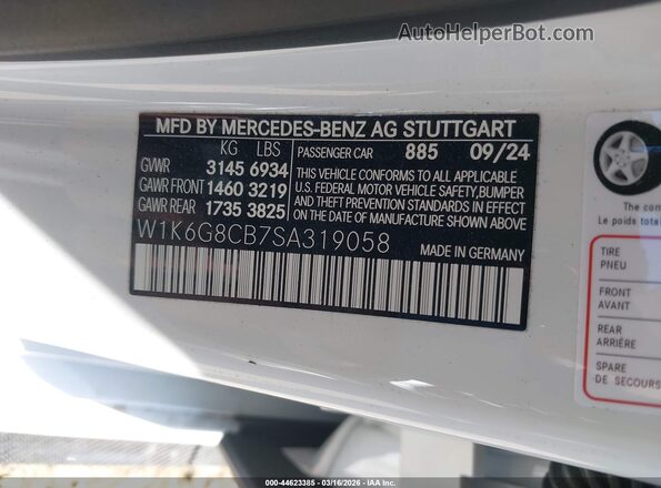 W1K6G8CB7SA319058 2025 MERCEDES-BENZ AMG S 63 E White 